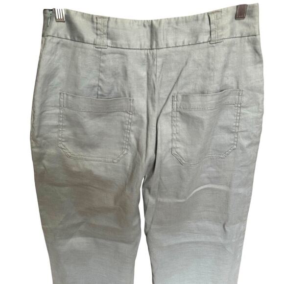 Anthropologie ett twa Nias Cuffed Pants Linen High Rise Tapered Crop Blue Size 8 - Picture 7 of 12